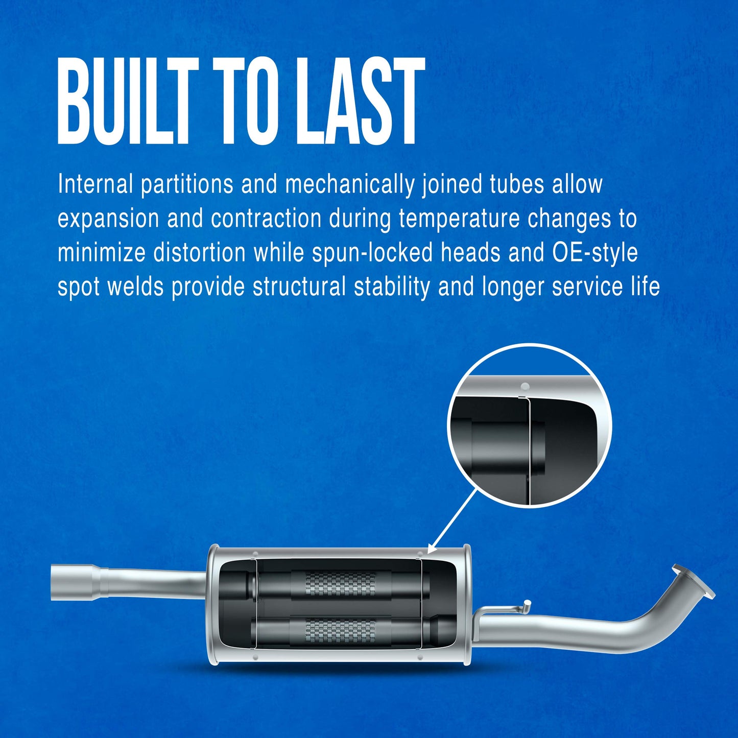 Walker SoundFX 18828 Direct Fit Exhaust Muffler 2" Inlet (OD) 2.5" Outlet (OD) for Cadillac DeVille