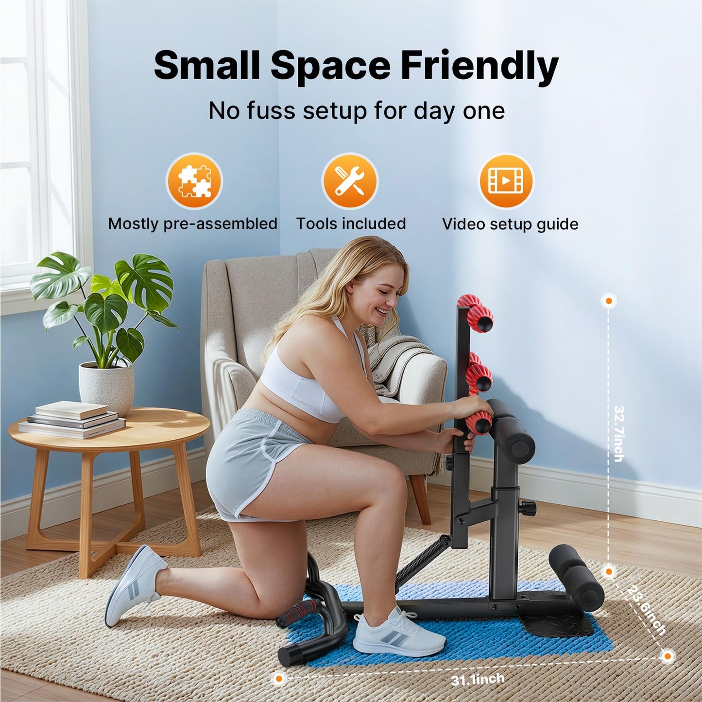 MERACH Upgrade Deep Squat Machine for Overweight, Dual Spring Assist& 350LB Weight Capacity, Glute Trainer Machine, Easy Setup & Leg Home Workout Machine