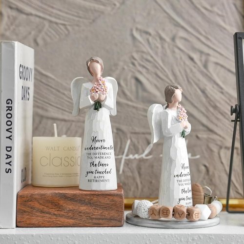 FESTGLOX Retirement Gifts - Happy Retirement Angel Figurine for Women | 5.3" Decor for Nurses & Teachers