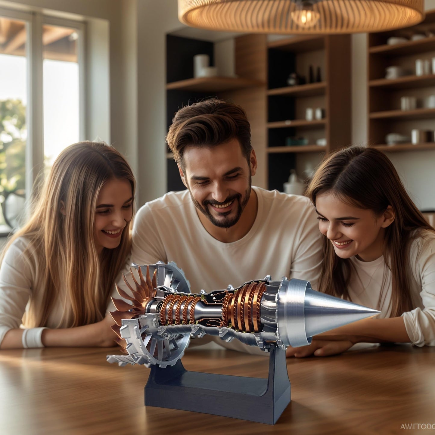 NEOLIAN 11-Inch Turbofan Engine Model Kit Realistic Jet Engine Model for Adults 3D Printed Mini Jet Engine Display with Stand Cool Toy & Gift (DIY Assembly) (DIY Assembly)