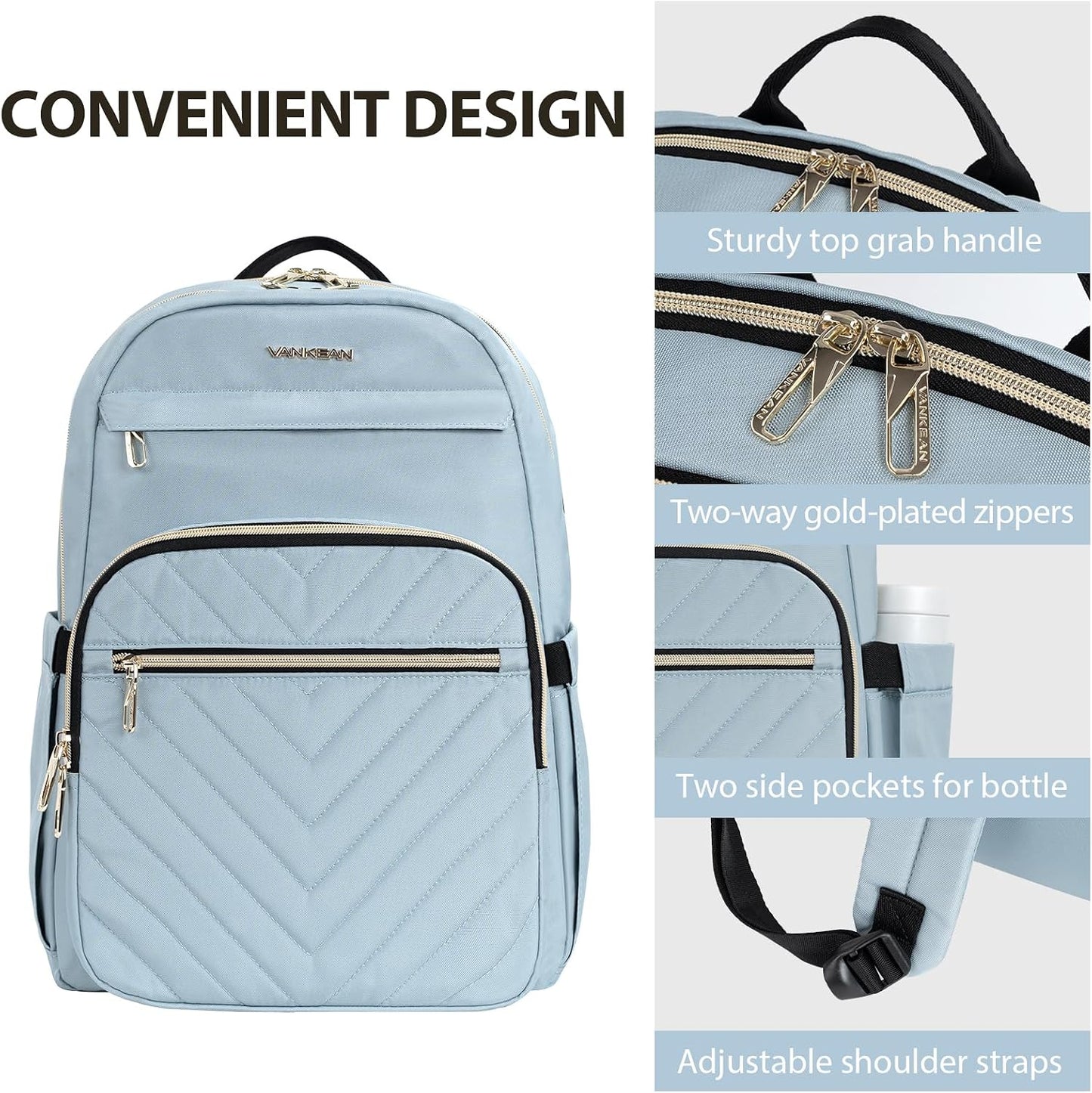 15.6 Inch Backpack Backpacks Daypacks VANKEAN Laptop for Women Work Laptop Bag Fashion, Waterproof Stylish Travel Bags