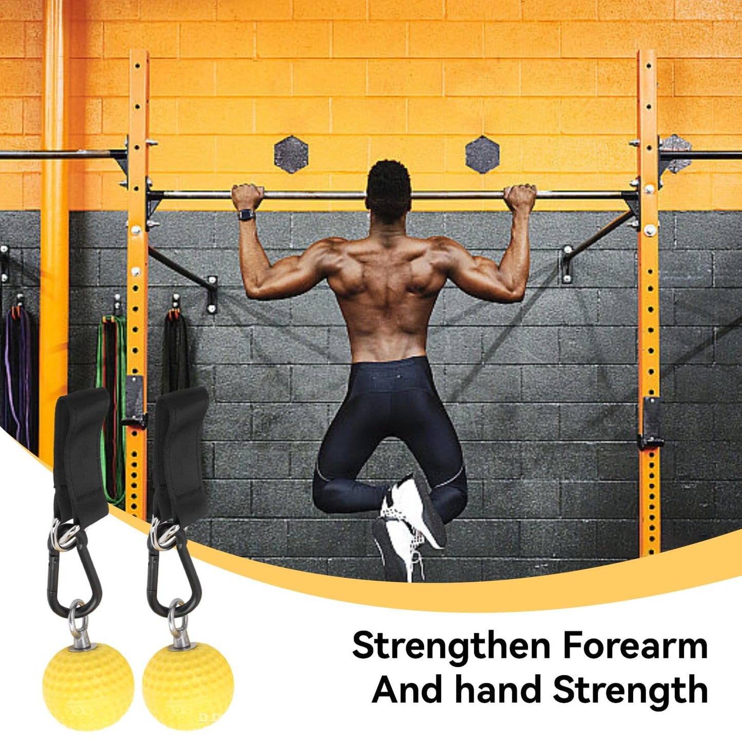Pull up Ball Grip, Rock Climbing Grip with Strap Pull up Handles Hooks Non Slip Hand Hold Strength Trainer Exerciser Rock Climbing Accessories and Training Equipment for Bouldering Fitness and Workout