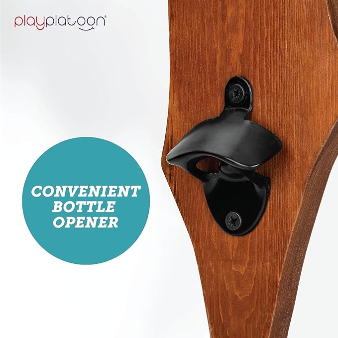 Play Platoon Hook and Ring Toss Bar Game for Adults - Wood Toss Ring Game for Adults - Perfect Home, Basements, & Bar Gifts
