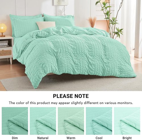 HYMOKEGE Mint Green Full Size Comforter Set - 7-Piece Luxury Bedding Set for All Seasons | Includes Comforter, Sheets, Pillowcases & Shams