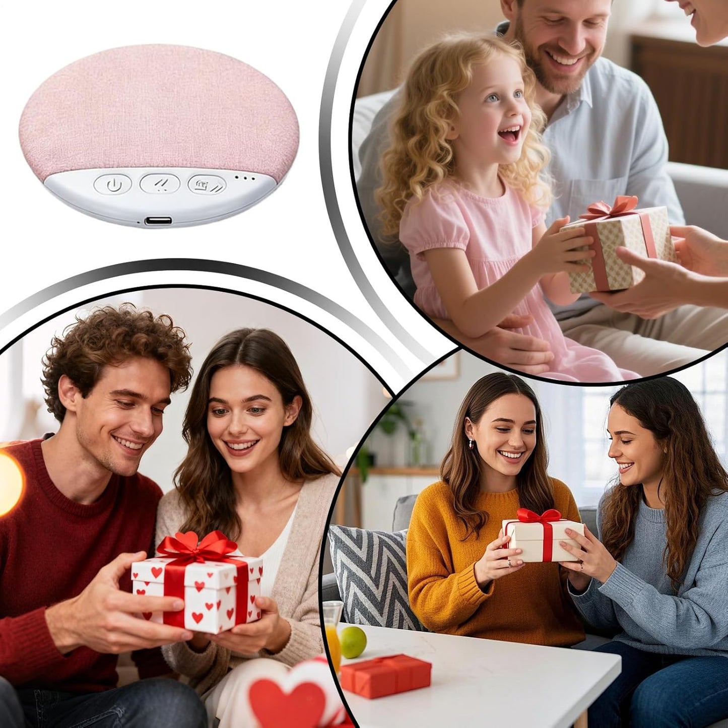 Generic 9.6x9.6x1.1cm Pillow Speakers for Sleeping,Wireless Headphones with Timer,Bone Conduction Under Pillow Speaker