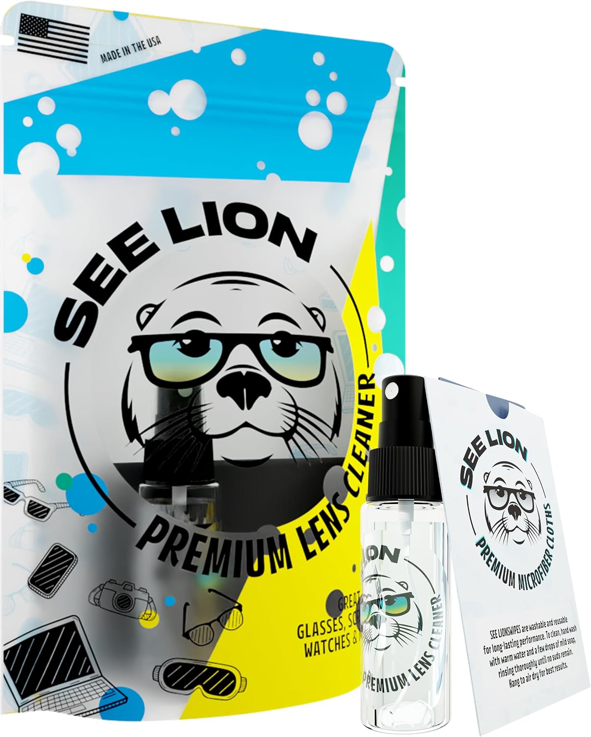 cellhelmet 30ml 1oz See Lion Premium Lens Cleaner Kit | Safe for Glasses, Camera Lenses, Screens, and Optics
