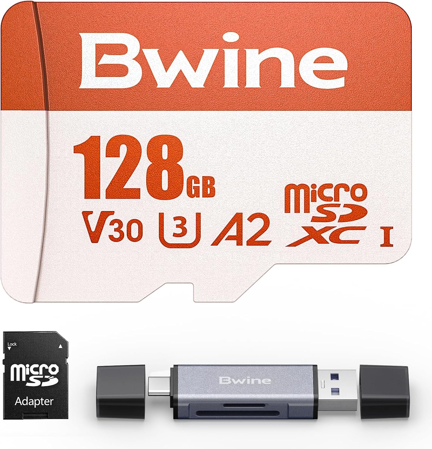 Bwine 128G 100MB/s, 4K 1 Micro SD Card, Read Speed up to UHD Video Support, Compatible with Digital Camera, Drone