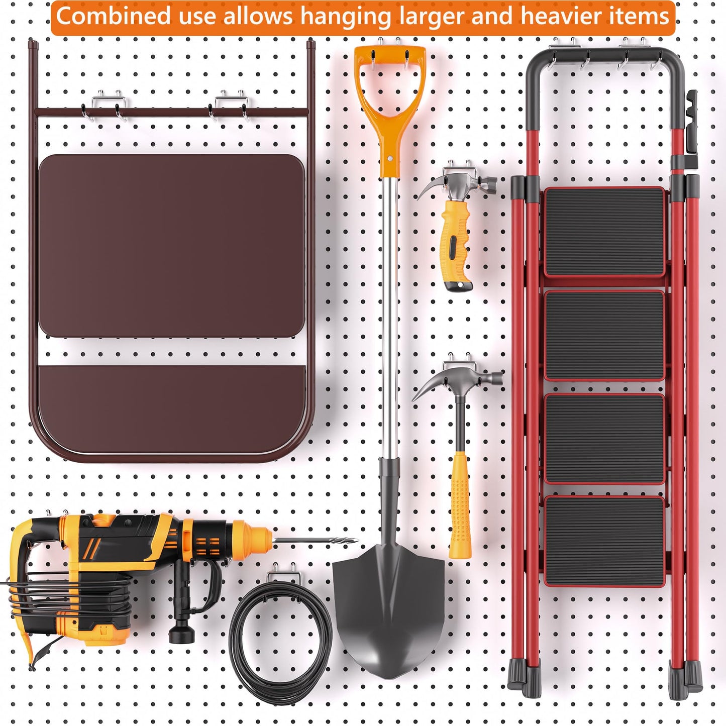 FRIMOONY Heavy Duty Pegboard Hooks 30 Pack, 4 Inch Long, Fitting 1/4 Inch Pegboard Holes, Silver Metal Garage Workshop Shed Organizer