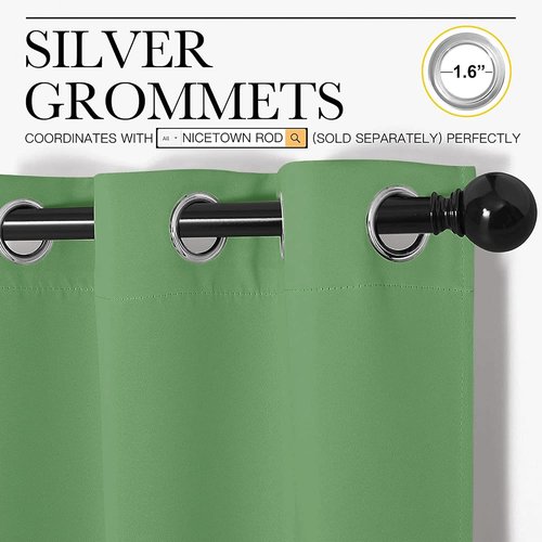 NICETOWN Forest Green Blackout Curtains - 102 Inch Length, Thermal Insulated, 2 Panels for Large Windows