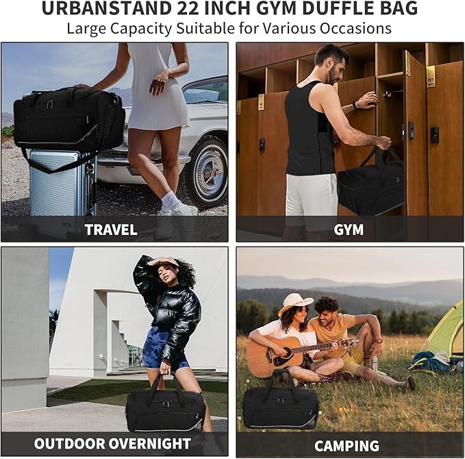 Urbanstand Gym Bag for Men - 50L Sports Duffle Bag with Shoe Compartment, Large Carry On Weekender Duffle Bag for Fitness, Camping, Sport, Travel, Swimming
