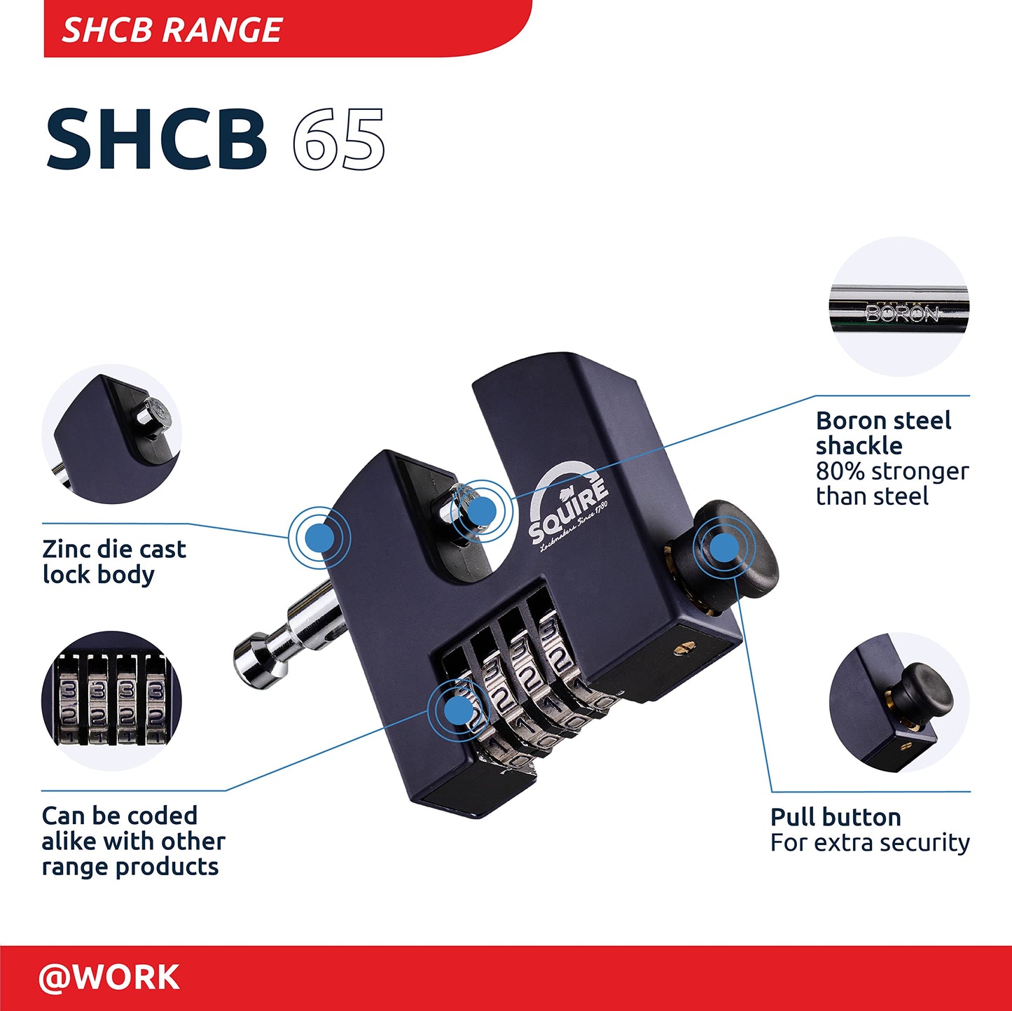 Squire Locks SHCB65 Stronghold Hi-Security Padlocks, Black