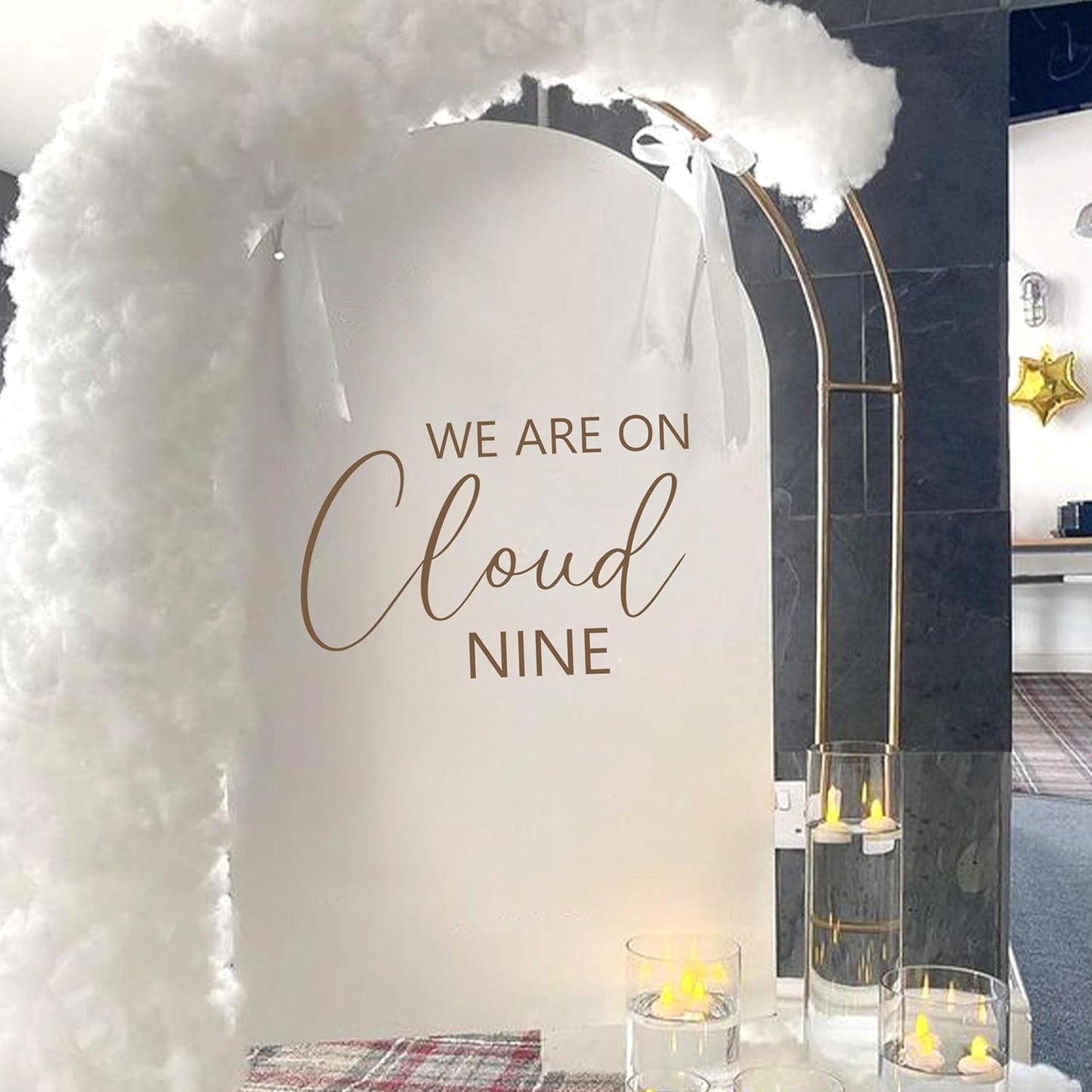 On Cloud Nine Wall Decal - Baby Shower & Bachelorette Party Decor | Engagement Photobooth Backdrop