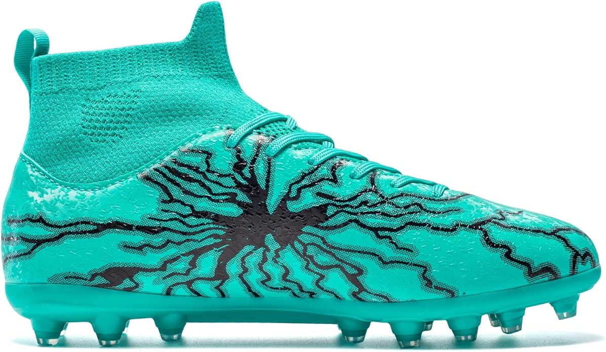 Kids Soccer Cleats Boys Girls Training Football Cleats Youth High-top Soccer Shoes for Little/Big Professional Athletic Outdoor Football Shoes