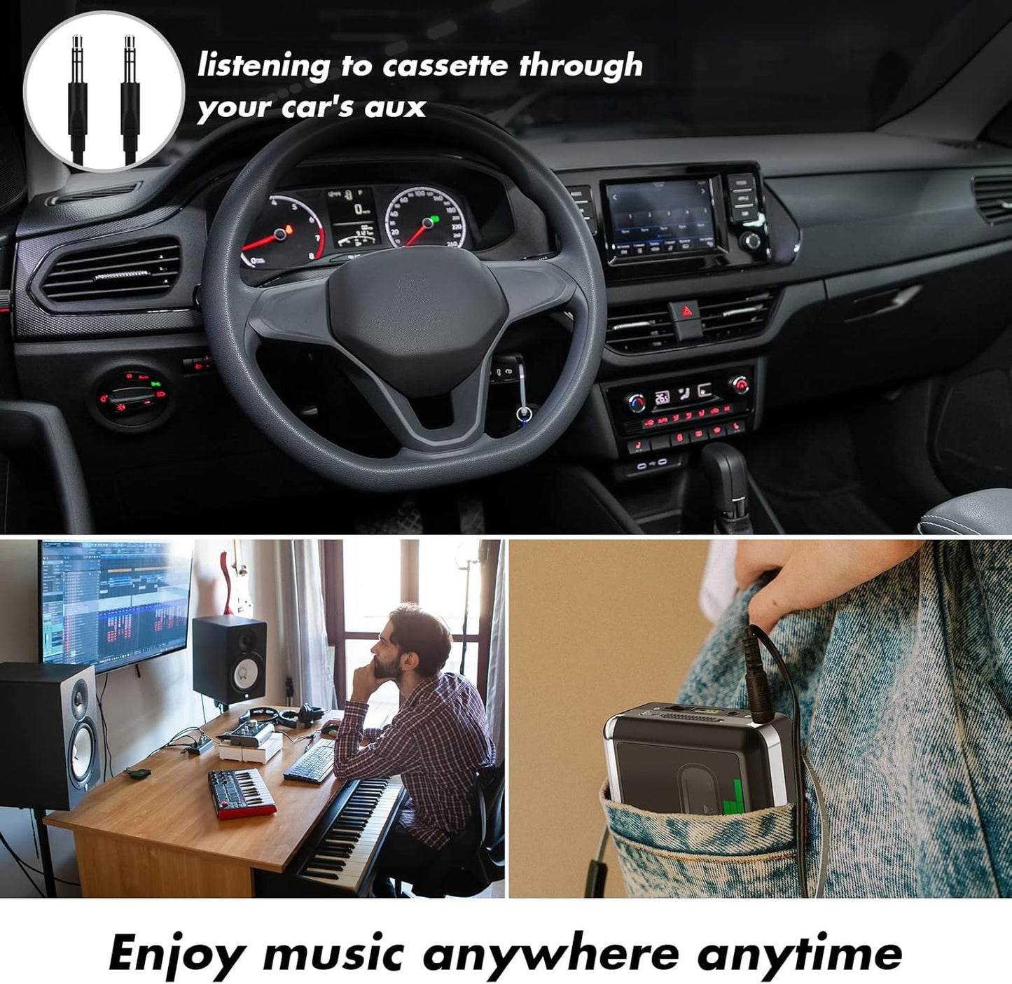 DIGITNOW Cassette MP3 MP3 BR607 USB Player, Portable Walkman Stereo Tape to Converter, Audio Music Recorder to Digital