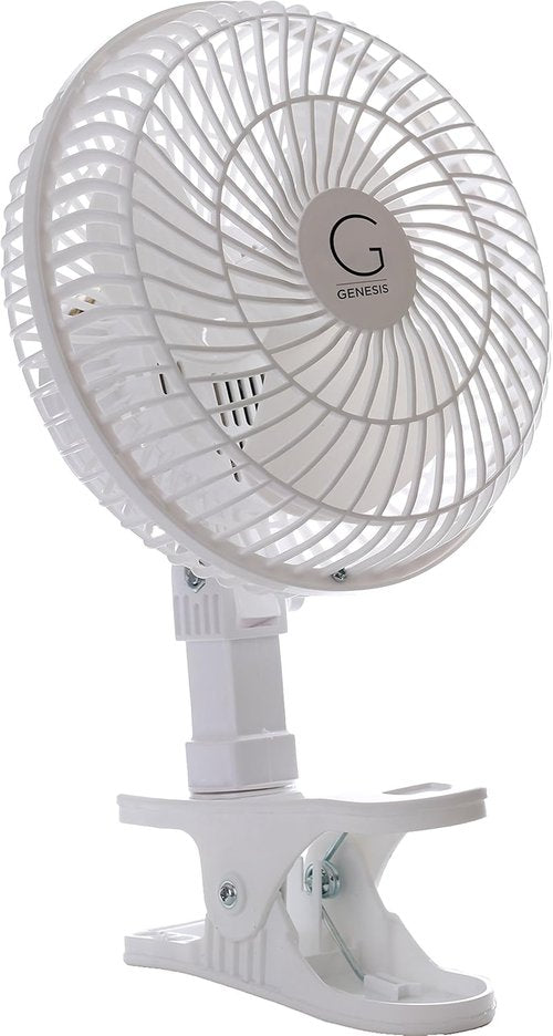 Genesis Clip Fan - 6-Inch Convertible Table-Top & Clip Design with Two Quiet Speeds | Off White