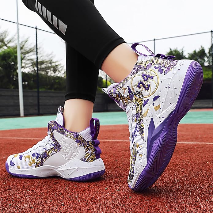 Boys Basketball Shoes Breathable Indoor Athletic Shoes Youth Outdoor Fashion Sneakers Comfortable Basketball Shoes for Girls
