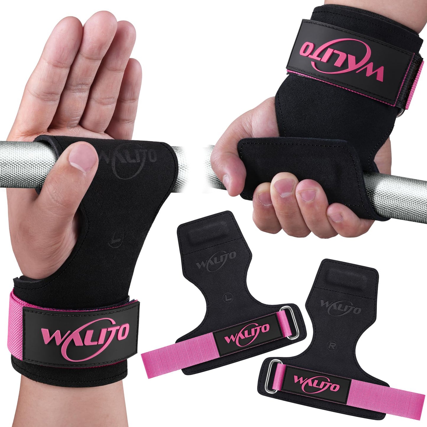 Weight Lifting Wrist Strap，Double Layer Leather Wrist Wraps with Neoprene Padding for Weightlifting & Deadlifts – Adjustable Gym Straps for Men & Women