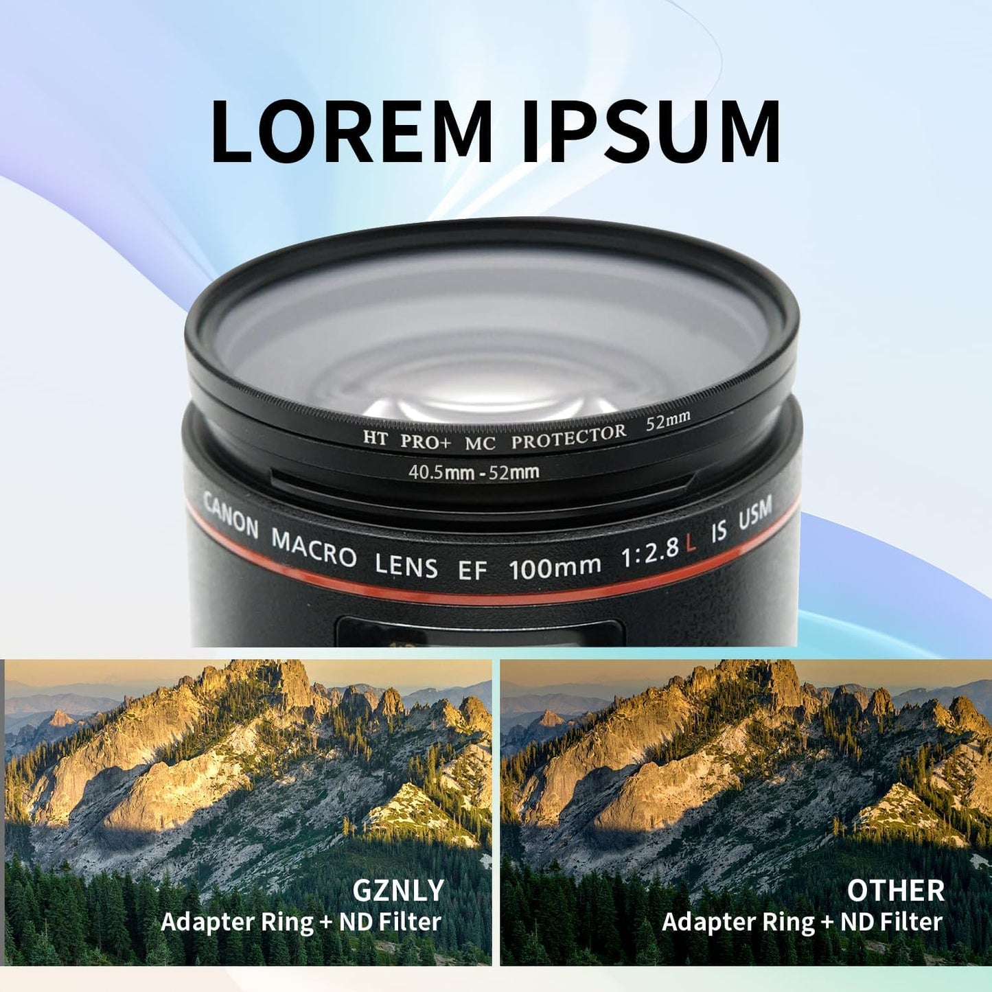 40.5-52mm 40.5mm 52mm 40.5mm 52mm 40.5-52mm Step-Up Ring Adapter, to Step Up Filter Ring for Lens Mount for DSLR Lenses