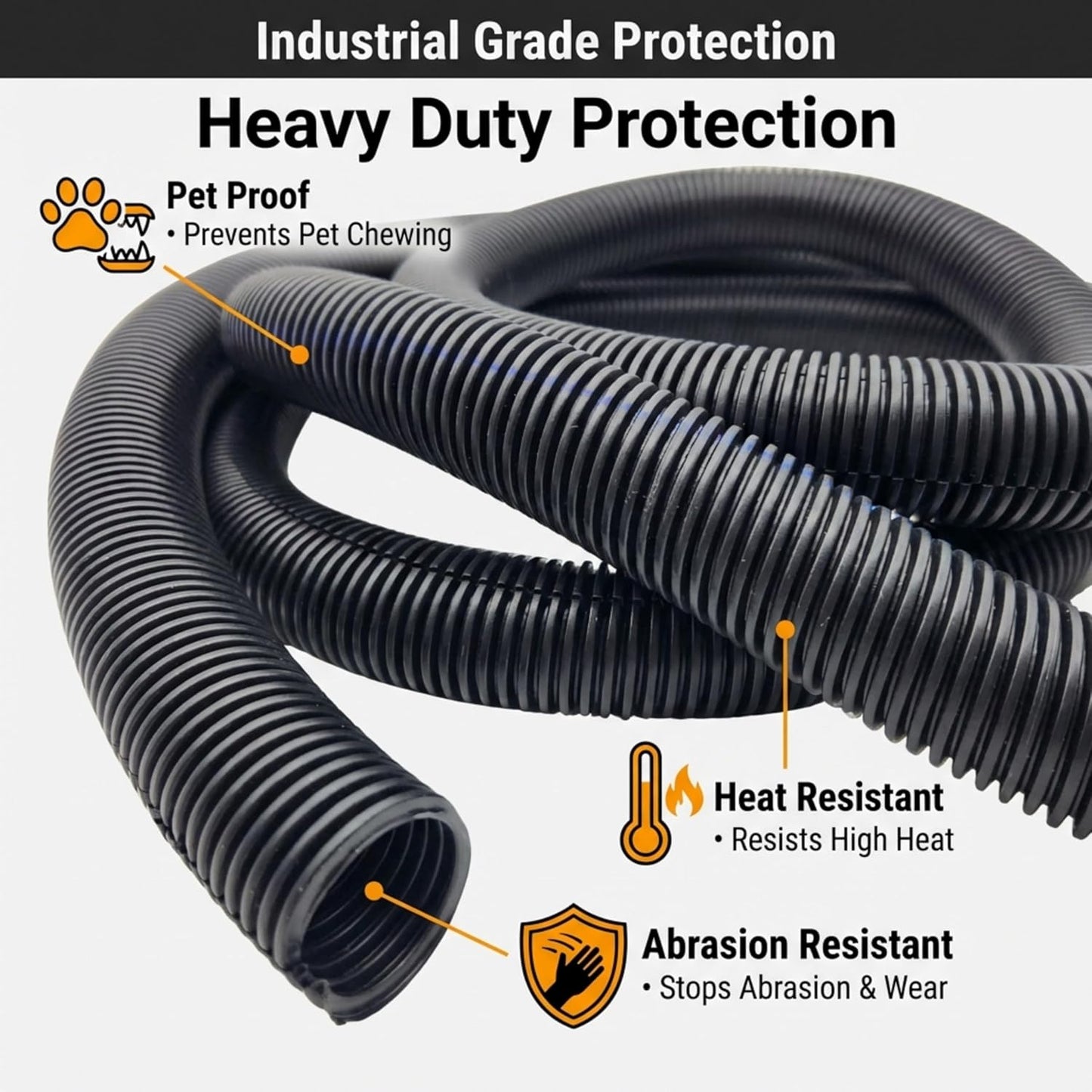 567 INDUSTRIAL TECHNOLOGY GROUP 567ITG 1" 10ft x Split Wire Loom Tubing - Black Automotive Wire Protector Conduit