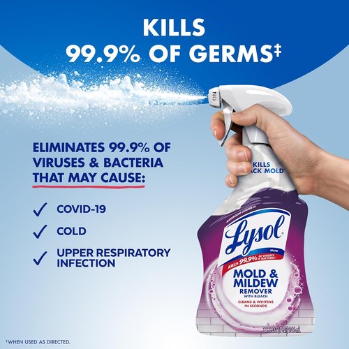 Lysol Mold & Mildew Remover Spray - Powerful Disinfectant & Stain Remover for Bathroom | 32oz