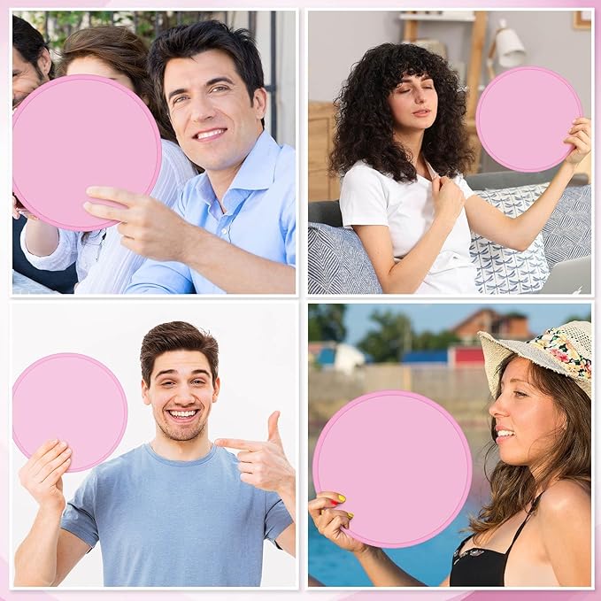 Gejoy Foldable Flying Disc Fans Bulk with Bags 9.8 Inch DIY Sublimation Handheld Cooling Fan Beach Flying Disc for Summer Outdoor Games Activities Birthday Wedding Party Favors