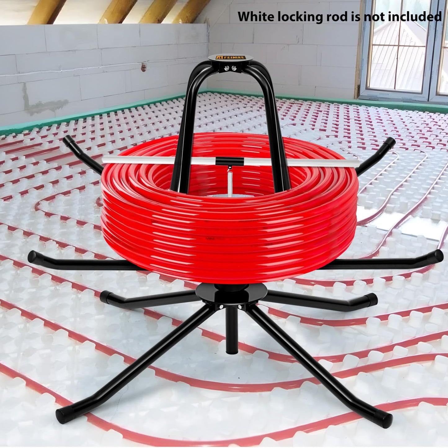 FEIMIRE Heavy Duty PEX Piping Uncoiler for 3/8'' to 1'' Pex Tubing, Multi-function Foldable Pipe Dispenser, Potable Water PEX Tubing Decoiler Maximum Load of 440 Pounds (55'')
