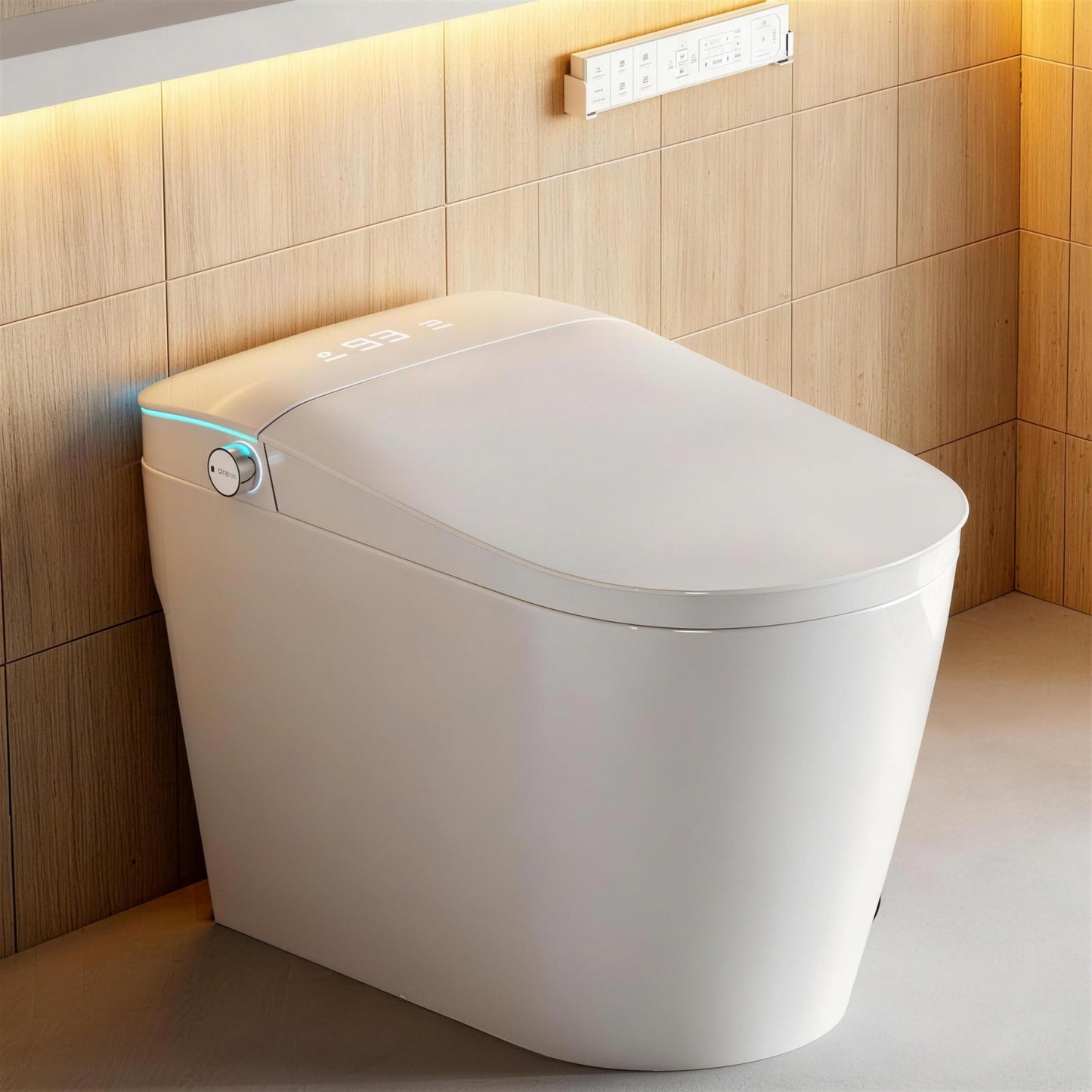 Smart Toilet with Bidet Built in, Bidet Toilet with Heated Seat and Night Light, One Piece Toilet for Bathroom, UV-C light, Foam Shield, Dual Flush - Manual Lid/Seat