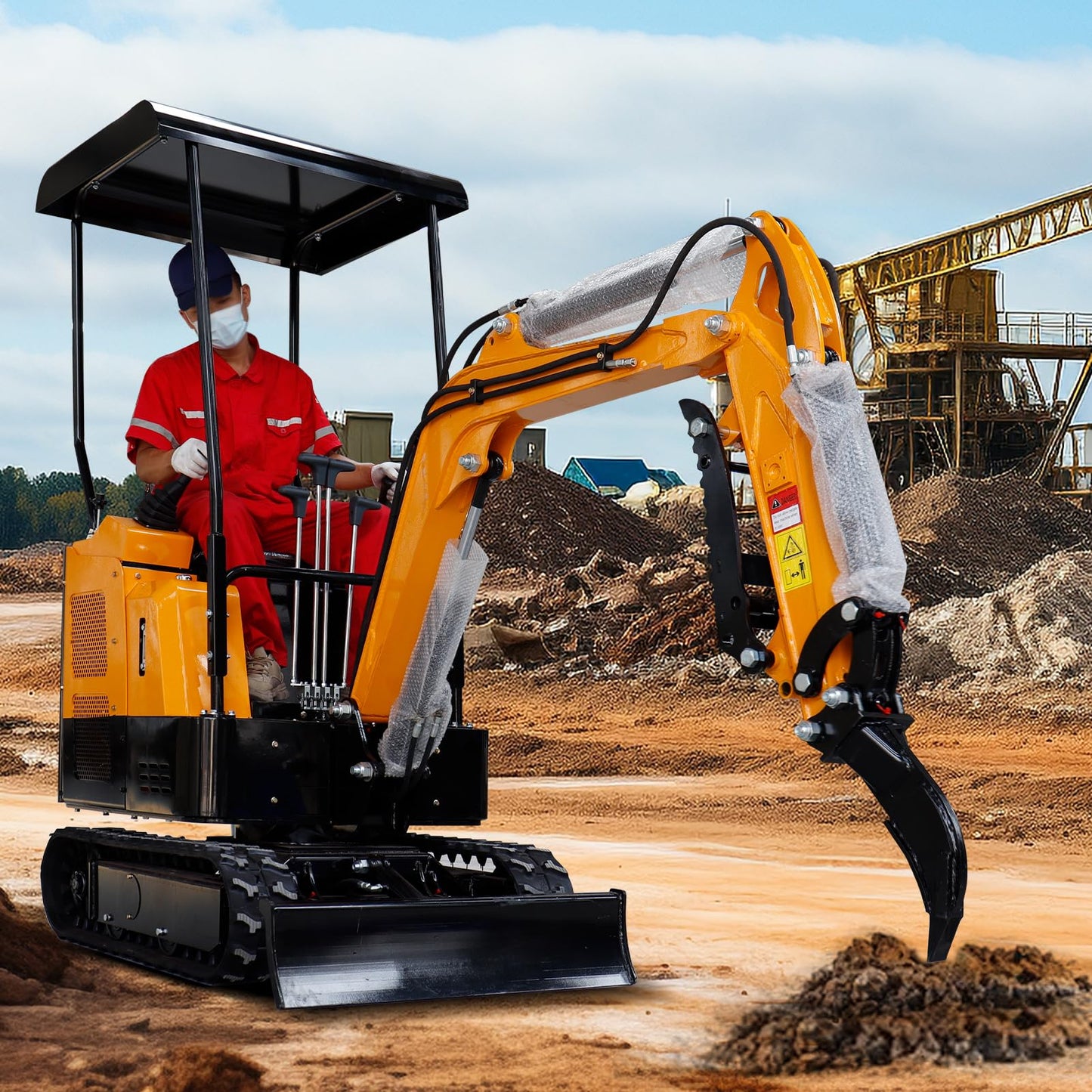 DANWIWEE Mini Excavator Accessories Ripper, Single Hook Backhoe, Span: 3.54in,Hole Diameter: 0.98in,Center Wheelbase: 3.46in, Suitable for Mini Excavators for 1 to 1.5 Tons