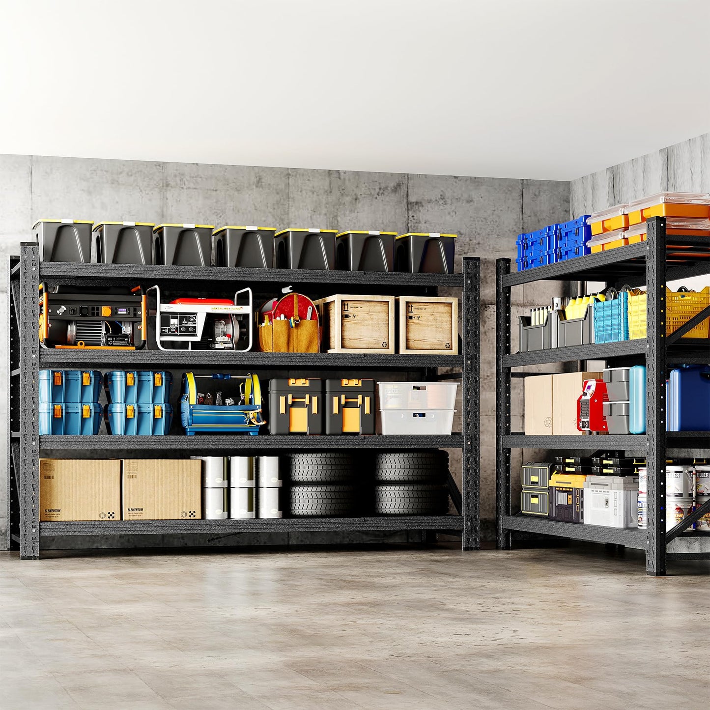 BYNSOE 71" W Garage Shelving Storage Shelves 5000LBS Metal Heavy Duty Garage Shelves Units Adjustable Storage Shelves for Industrial, Factory,71" W X 24" D X 69" H