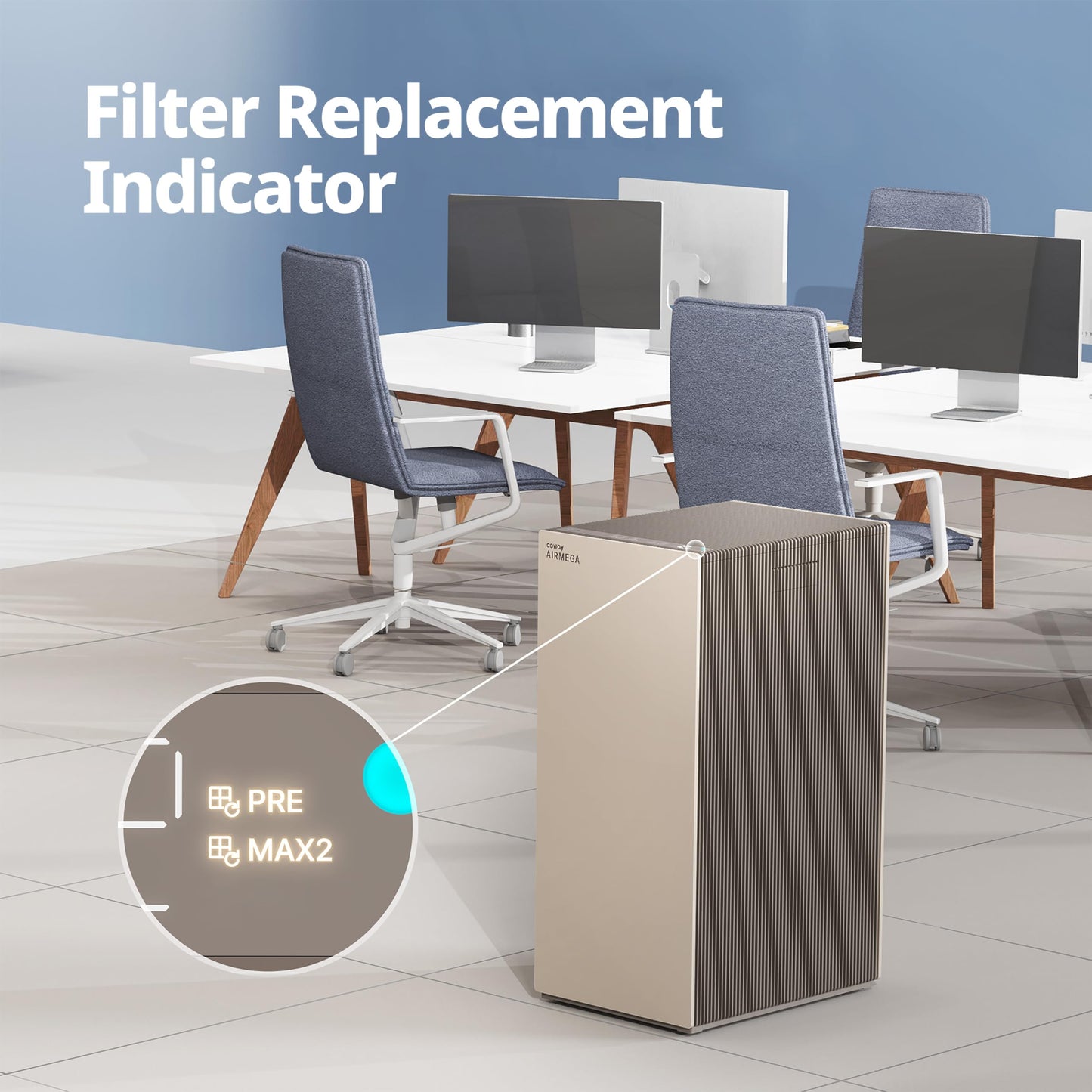 COWAY Air Purifiers for Large Room Whole Home Up to 4,253ft², 2 Sets of XL Washable Pre-Filters and HEPA Filters for Dual Purification, AQI, Turbo Mode, Timer, Wheels, 5yr Warranty, ProX(B)