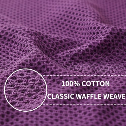 Homaxy 100% Cotton Dish Cloths - Ultra Soft, Absorbent & Quick Drying | 12x12 Inches, 6-Pack, Purple