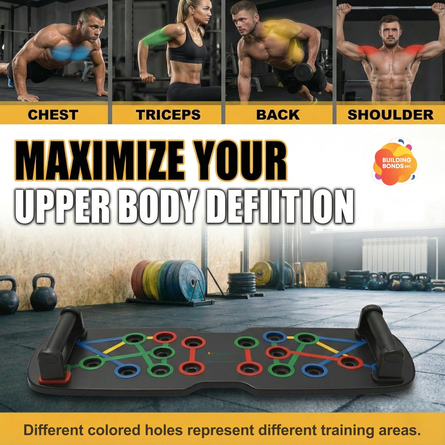 Push Up Board 21-in-1 Home Workout Equipment for Men & Women – Multi-Functional Push Up Bar with Handles, Resistance Bands, Sliding Discs & Carry Bag – Heavy-Duty 330 lbs Home Gym Equipment