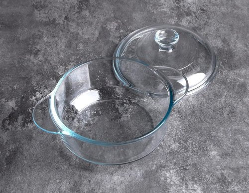 Clear Round Glass Casserole - 1-Quart Baking Dish with Lid | Oven, Freezer & Dishwasher Safe