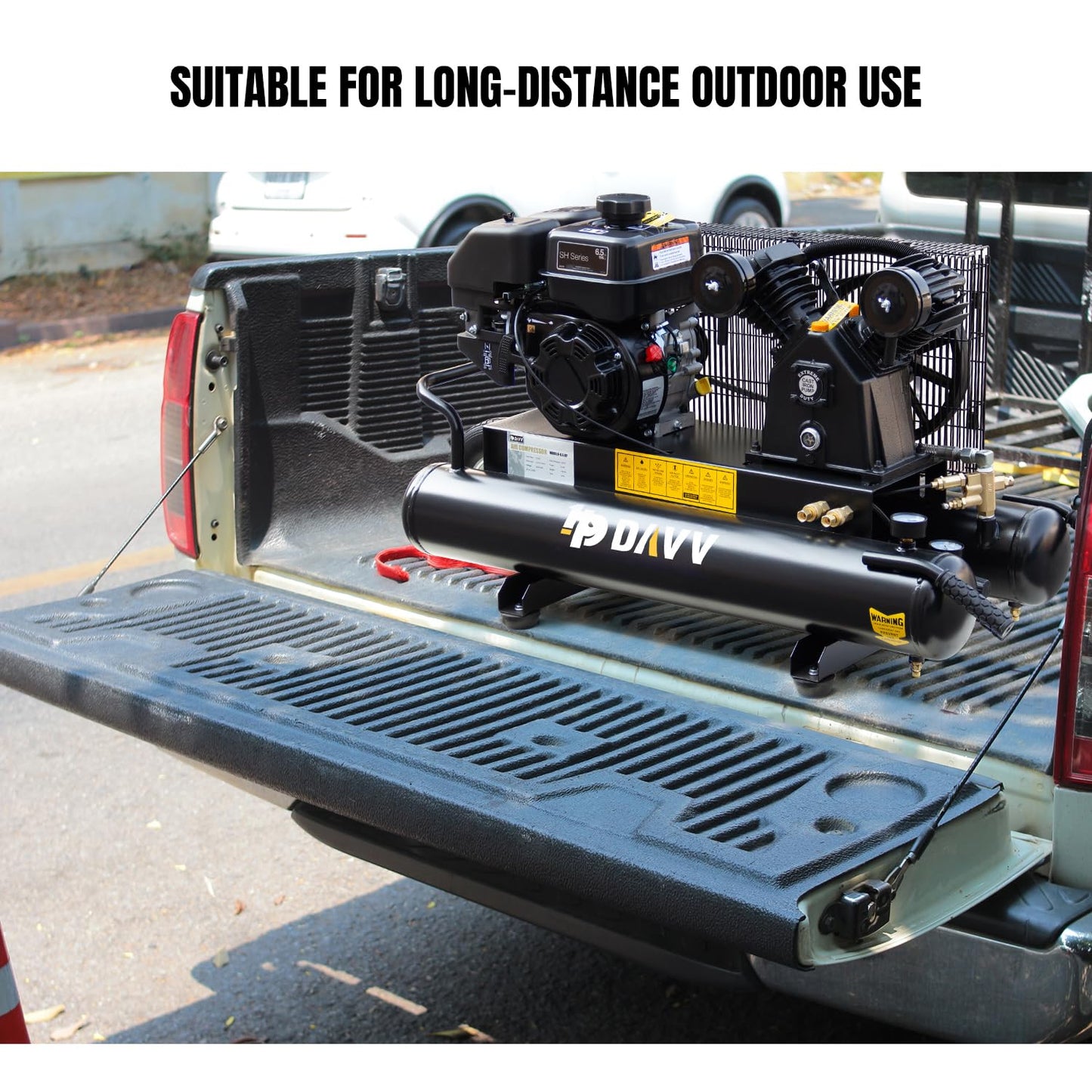 HPDAVV 6.5HP Gas Powered Air Compressor with Wheels 9 Gallon Air Tank 12 CFM Wheelbarrow Gasoline Powered Piston Air Compressor Max.125PSI for Workshop, Machinery, Construction Sites