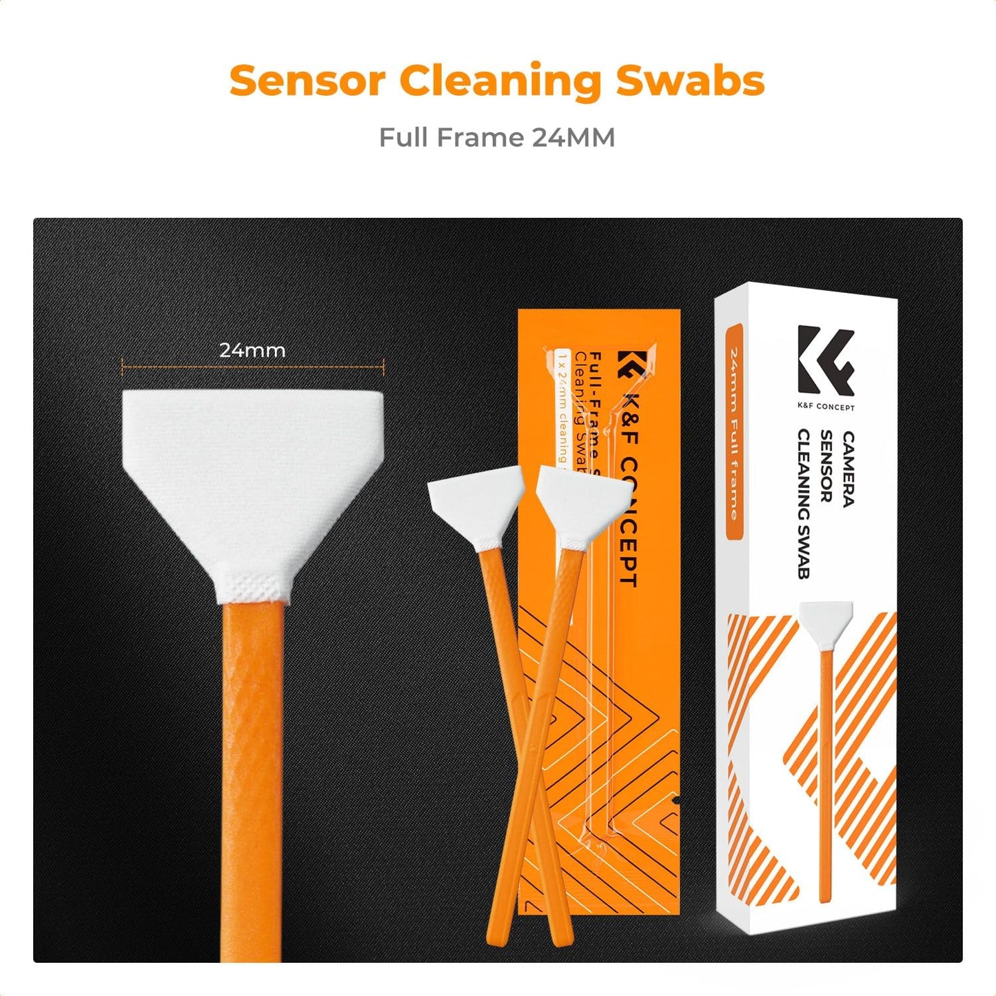 K&F CONCEPT 6 Pack CMOS 24mm 20mm Full-Frame Sensors Cleaning Swabs, DSLR SLR Digital Camera Dry CCD Clean Swabs