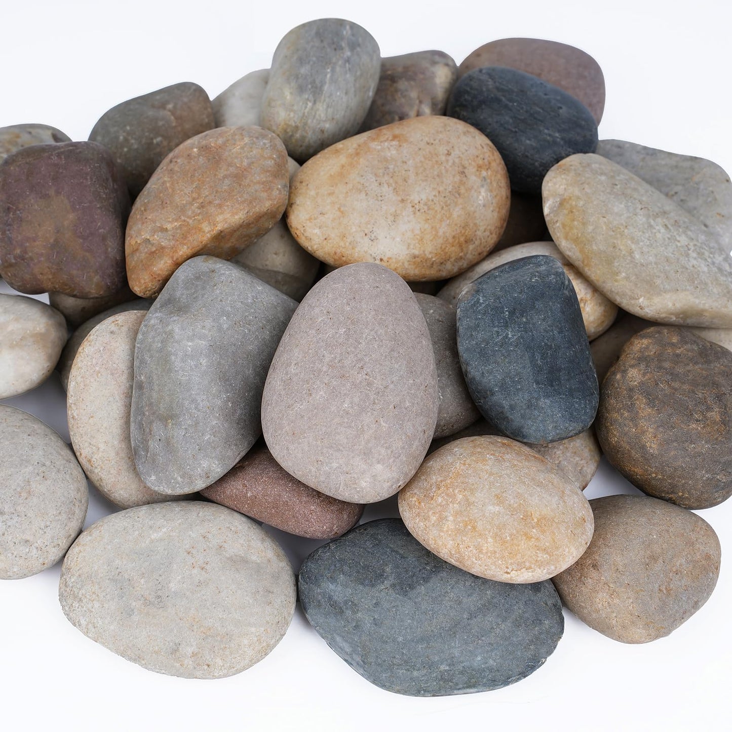 Pulovin 40 lbs River Rocks for Aquarium, 3-4 Inch Fish Tank Rocks, Natural Decorative Garden Rocks Outdoor Landscaping, Large Stone for Walkways, Yard, Vases, Crafts