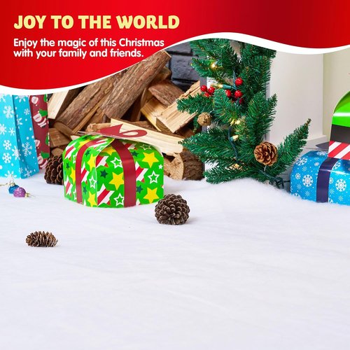 JOYIN Christmas Snow Blanket Roll - Thick Soft Fake Snow Cover for Holiday Decor | 15In x 10Ft, 2PCS