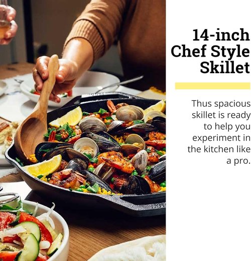Lodge Chef Collection 14" Skillet - Premium Chef Style Cookware for Perfect Meals