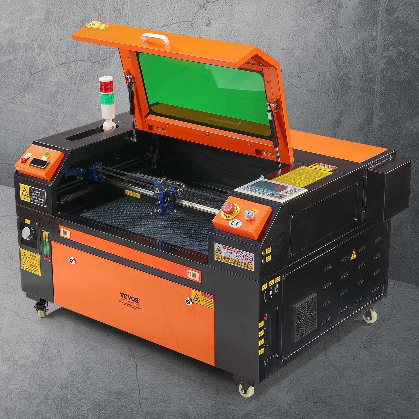 VEVOR 60W CO2 Laser Engraver, 16 x 24 in, 19.7 IPS Laser Cutter Machine with 2-Way Pass Air Assist, Compatible with LightBurn, CorelDRAW, AutoCAD, Windows, Mac OS, Linux, for Wood Acrylic Fabric More