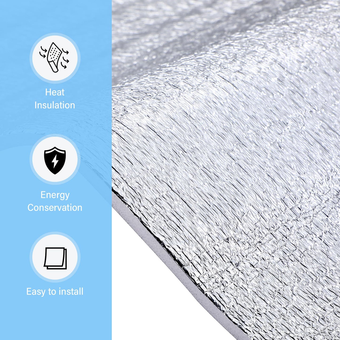 Frienda Garage Door Insulation Set 24 x 48 Inch White Foam Core Insulation Panels Reflective Aluminum Radiant Barrier Thermal Shield with Adhesive Tape for Greenhouse Attics Walls(16 Pcs)