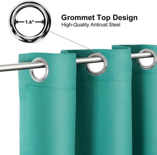 ChrisDowa Blackout Curtains - Thermal Insulated Room Darkening Panels, 80 Inches Long, Teal (Set of 2)