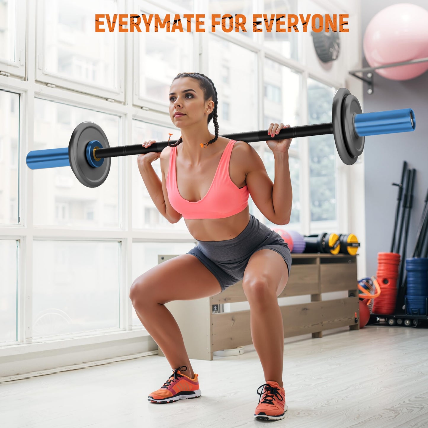EVERYMATE 5kg Olympic Technique Bar – Lightweight Aluminum Training Barbell for Beginners, Youth & Rehab | 25mm Knurled Grip, 150lb Capacity, Compatible with 2" Weight Plates – Ideal for Form Practice & Cross-Training