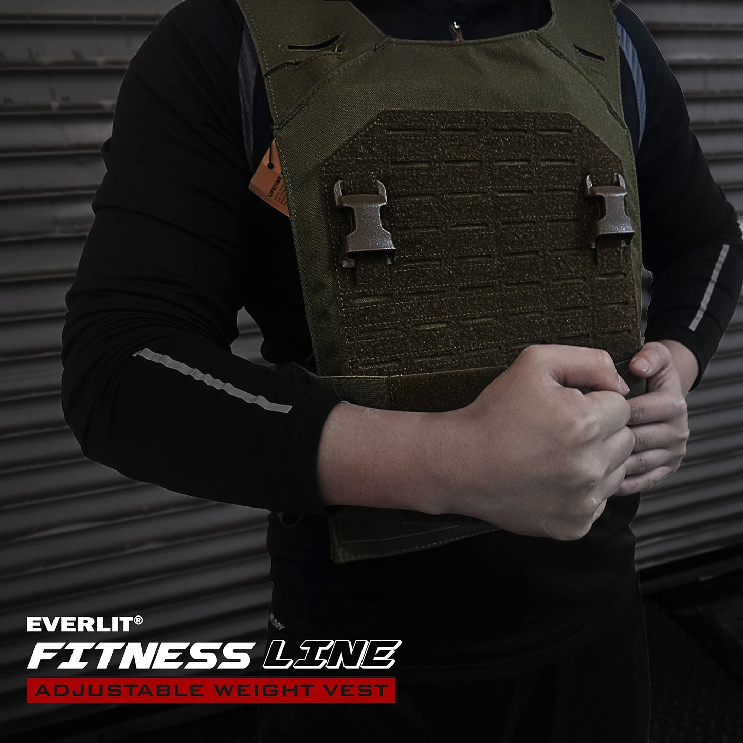 EVERLIT Adjustable Weighted Vest 14 Lbs/ 20 Lbs, Weight Included, for Body Weight Training Fitness Workout Running for Men Women (Black, 18 Lbs)