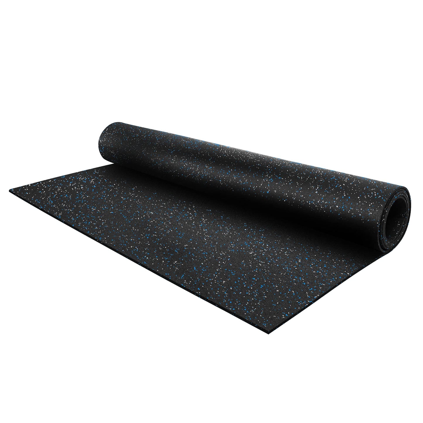 Flooring Inc 1/4" Tough Rubber Flooring Roll | Flexible Recycled Rubber Gym Floor Mats for Home Gym | Heavy Duty Rubber Mat for Home Gyms, Sheds, Horse Stall Mat or Trailer | 4’x10’ | Blue/Gray