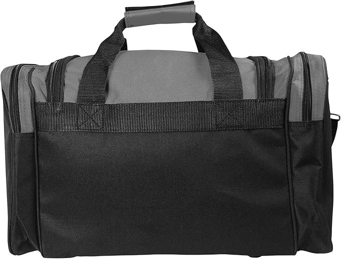 DALIX 17" Duffle Bag Dual Front Mesh Pockets (Black Gold Gray Dark Green Navy Blue Maroon Royal Blue Orange Pink Purple Red White