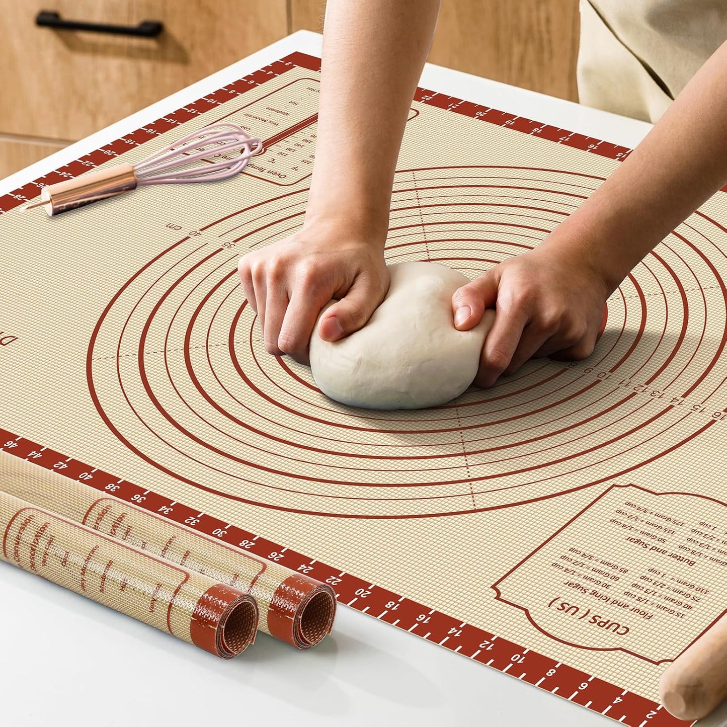 Skiennix Silicone Baking Mat - Extra Thick Non-Stick Dough Rolling Sheet | 28" x 20" Reusable Food Grade Mat for Cookies, Macarons, and Pastry