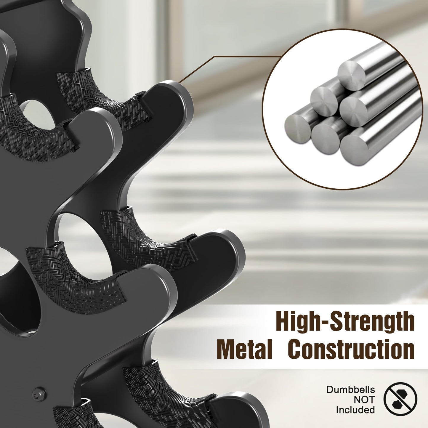 4-Tier Dumbbell Rack Stand Only Weight Holder Home Gym Storage Weight Tree (No Dumbbells)