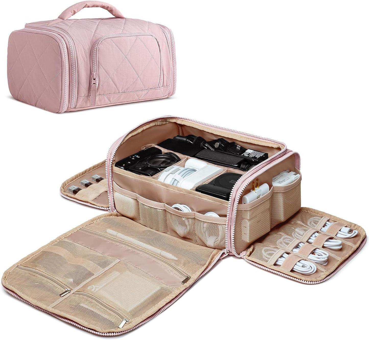 Marscamd Cable Organizer Bag, Travel Cord & Charger Organizer Pouch for Tech Accessories & Electronics, Home Storage