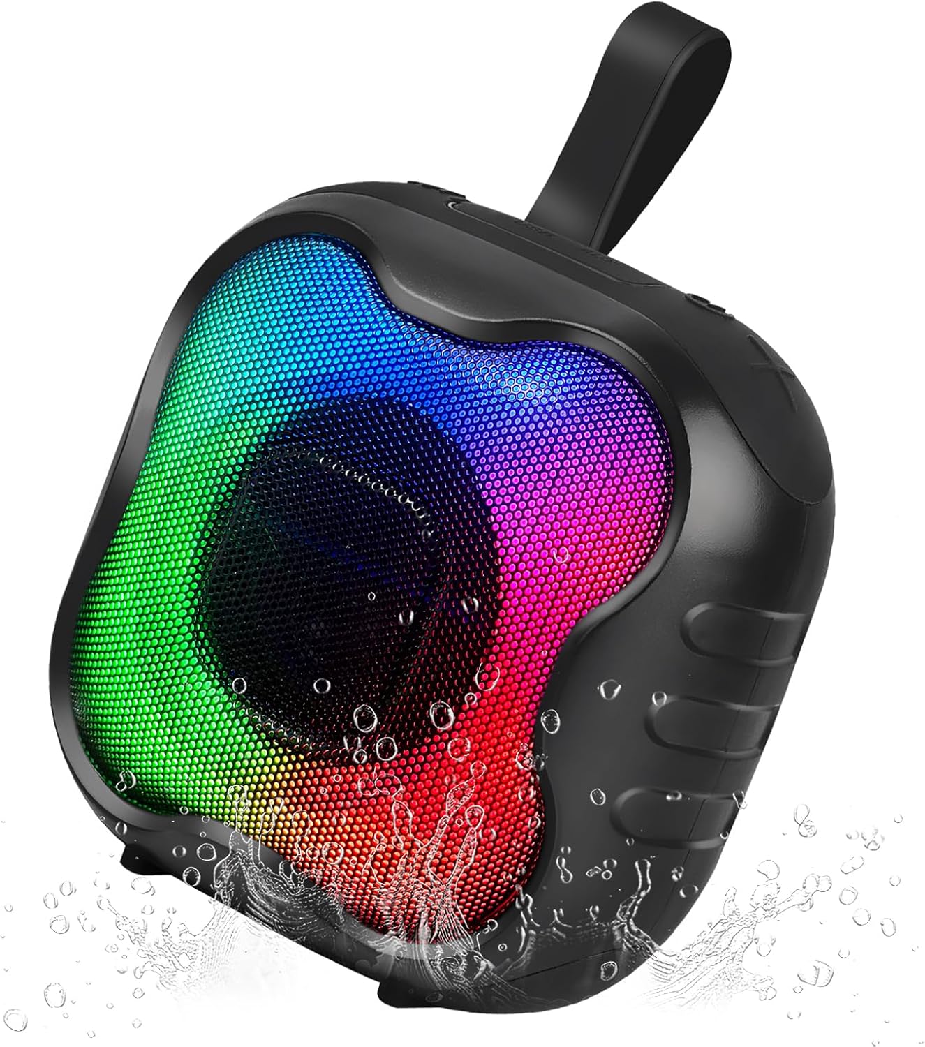 Cinolink IPX6 Shower Bluetooth Speaker, Waterproof Portable Speaker with Loud HD Sound RGB Lights for Home, Beaches