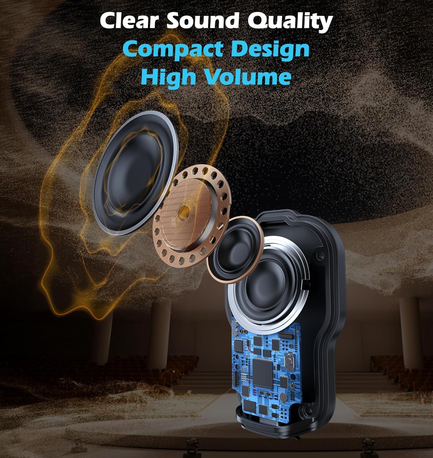 KAIY IPX6 10 Wearable Bluetooth Speaker with Mic, Portable Clip On Speakers Small Outdoor Wireless Speaker